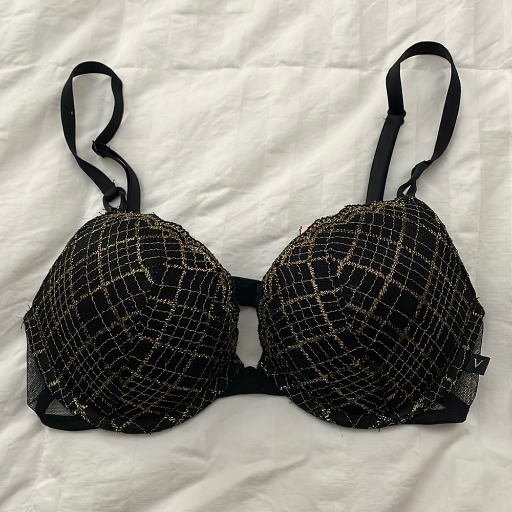 3/$15 VS black and gold multi wear bra